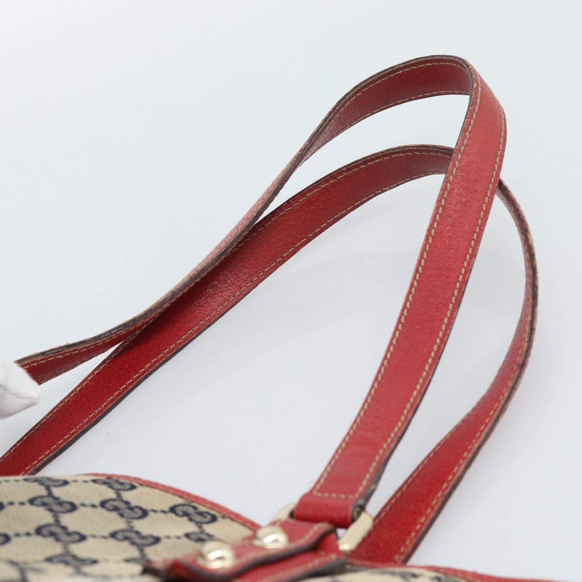 GUCCI GG Canvas Sherry Line Tote Bag Navy Gold 137396 Auth 183069 - Jerrillo image 8