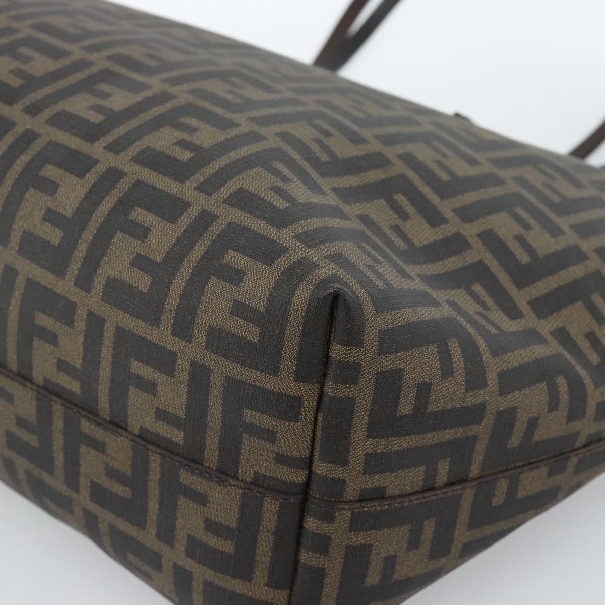 FENDI Zucca Canvas Tote Bag PVC Black Brown Auth 183274 - Jerrillo image 10