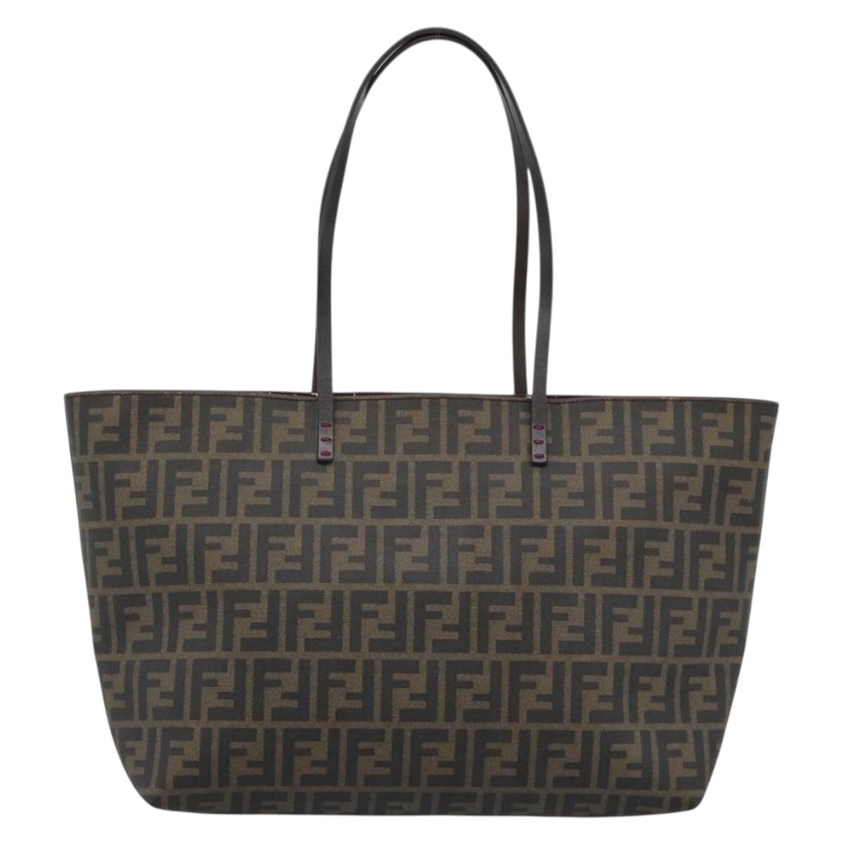 FENDI Zucca Canvas Tote Bag PVC Black Brown Auth 183274 - Jerrillo image 2