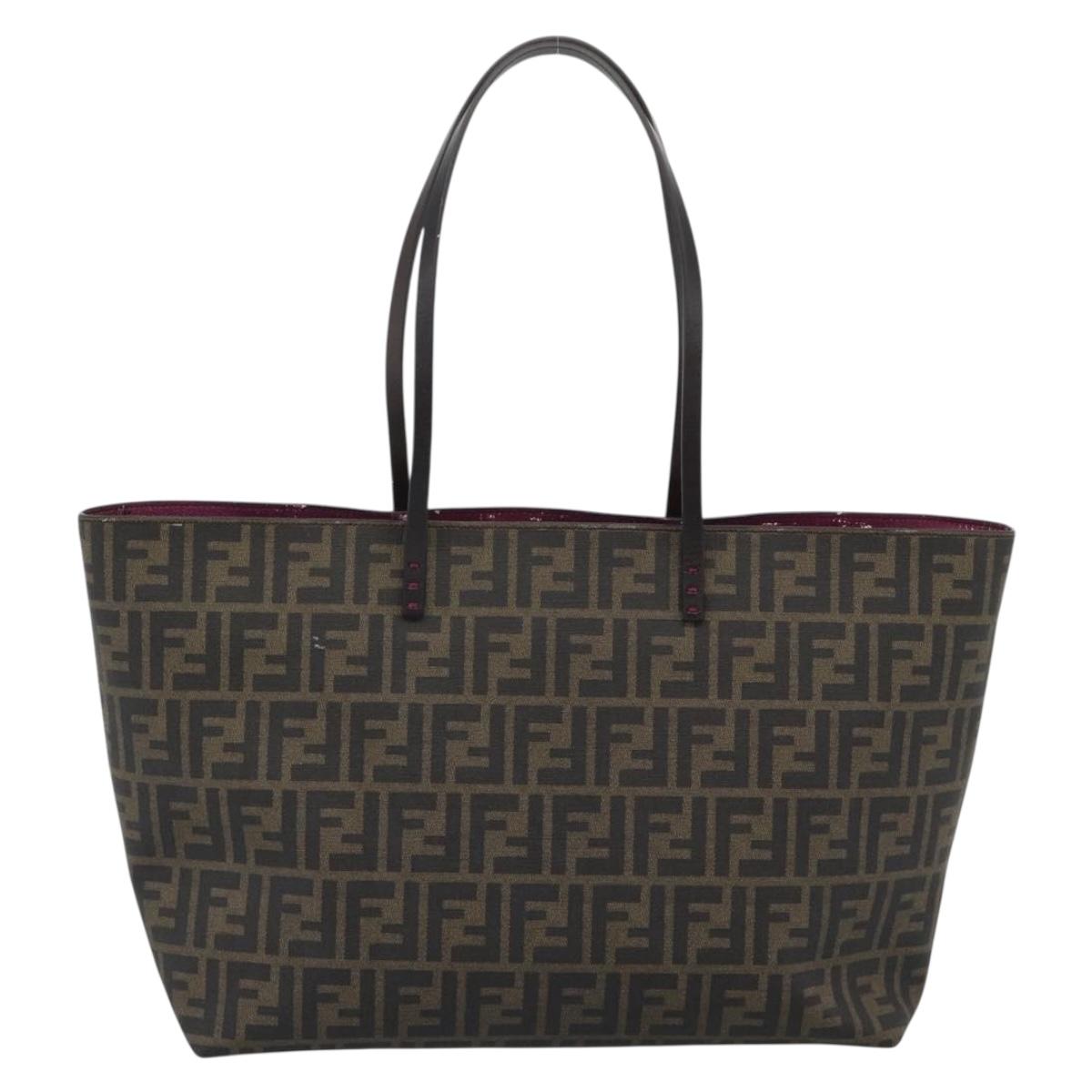 FENDI Zucca Canvas Tote Bag PVC Black Brown Auth 183274 - Jerrillo image 3