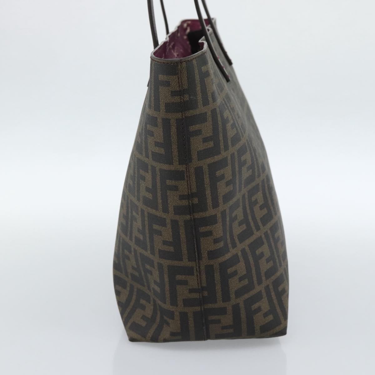 FENDI Zucca Canvas Tote Bag PVC Black Brown Auth 183274 - Jerrillo image 4