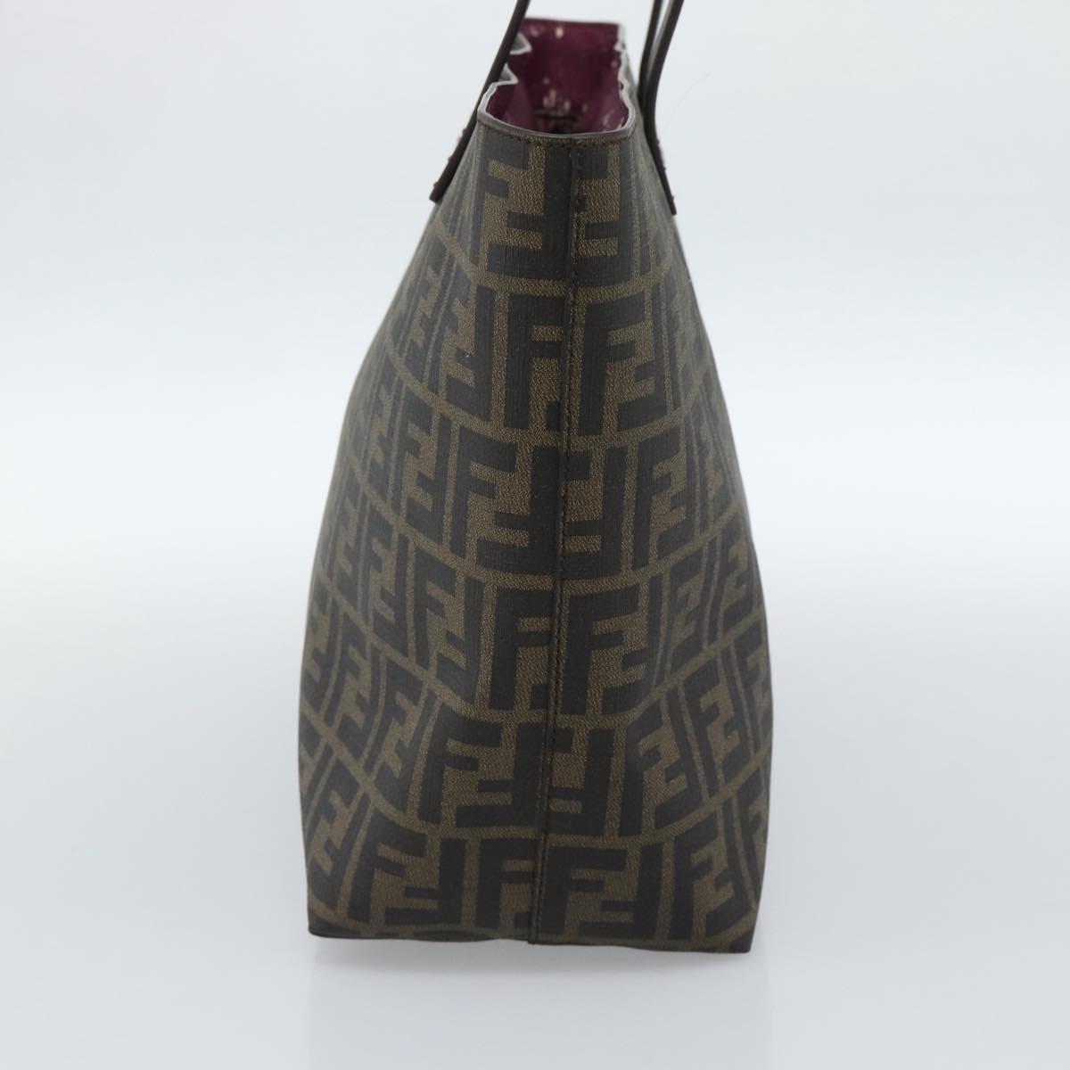 FENDI Zucca Canvas Tote Bag PVC Black Brown Auth 183274 - Jerrillo image 5