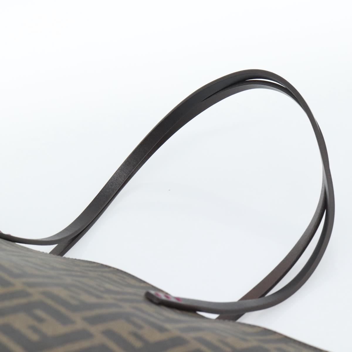 FENDI Zucca Canvas Tote Bag PVC Black Brown Auth 183274 - Jerrillo image 8