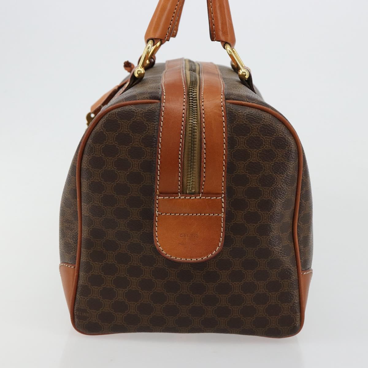 CELINE Macadam Canvas Boston Bag PVC Leather Brown Gold Auth 183294A - Jerrillo image 3