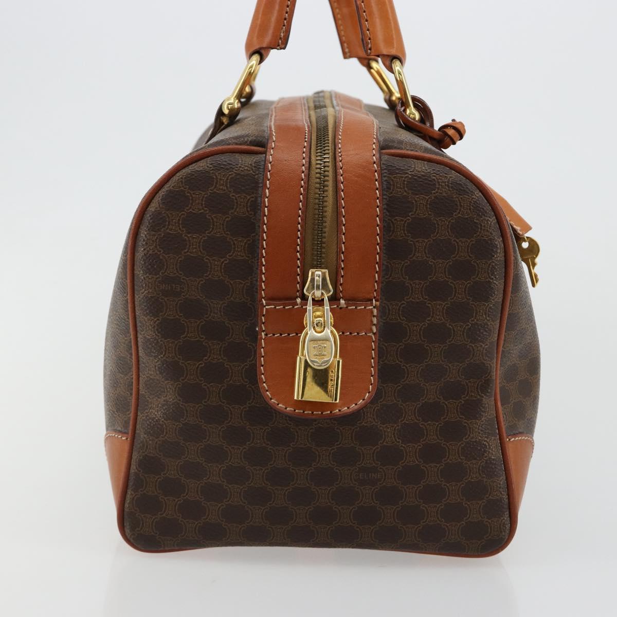 CELINE Macadam Canvas Boston Bag PVC Leather Brown Gold Auth 183294A - Jerrillo image 4