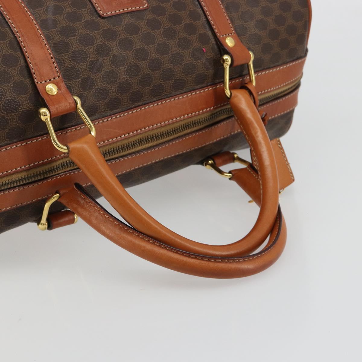 CELINE Macadam Canvas Boston Bag PVC Leather Brown Gold Auth 183294A - Jerrillo image 7