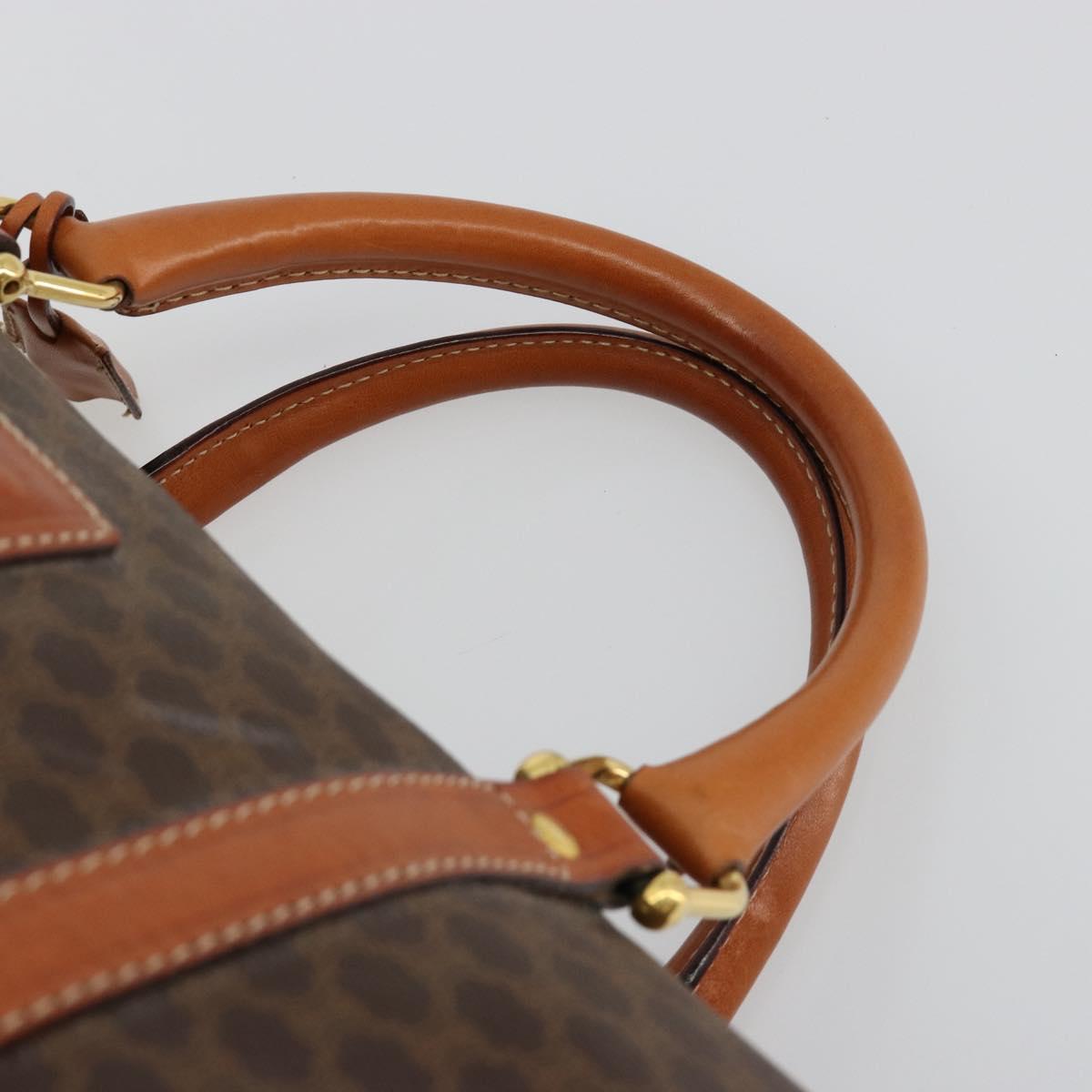 CELINE Macadam Canvas Boston Bag PVC Leather Brown Gold Auth 183294A - Jerrillo image 8