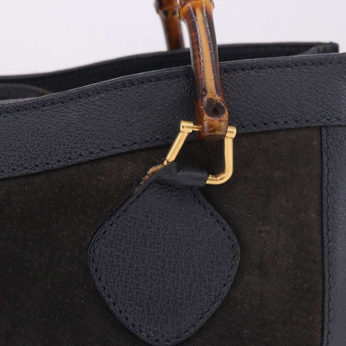 GUCCI Bamboo Tote Bag Suede Black Gold 002 2853 0260 0 Auth 183378 - Jerrillo image 3