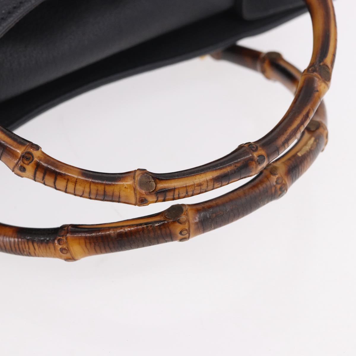 GUCCI Bamboo Tote Bag Suede Black Gold 002 2853 0260 0 Auth 183378 - Jerrillo image 8