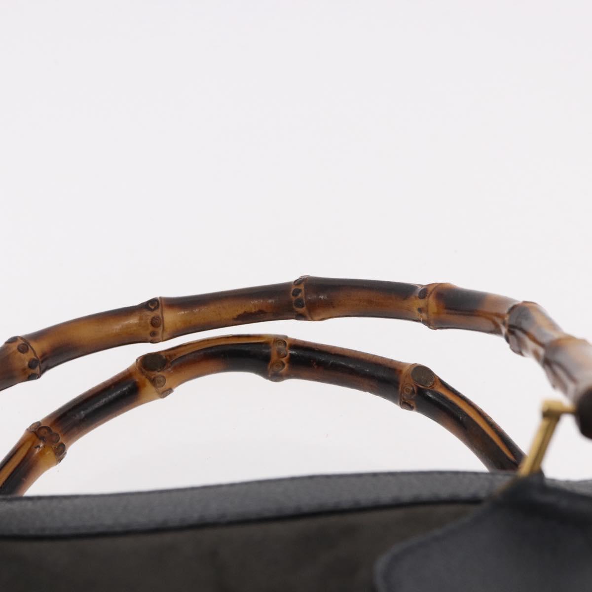 GUCCI Bamboo Tote Bag Suede Black Gold 002 2853 0260 0 Auth 183378 - Jerrillo image 9