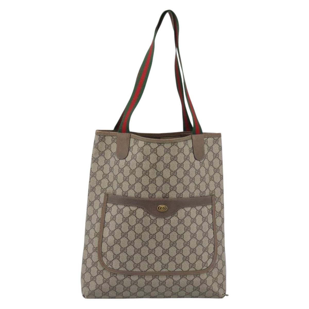 GUCCI GG Supreme Web Sherry Line Tote Bag PVC Beige Red 39 02 003 Auth 183400 - Jerrillo image 2