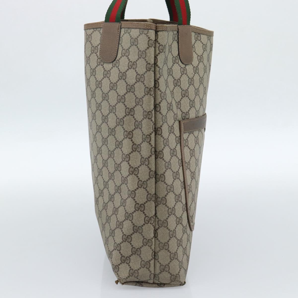 GUCCI GG Supreme Web Sherry Line Tote Bag PVC Beige Red 39 02 003 Auth 183400 - Jerrillo image 4
