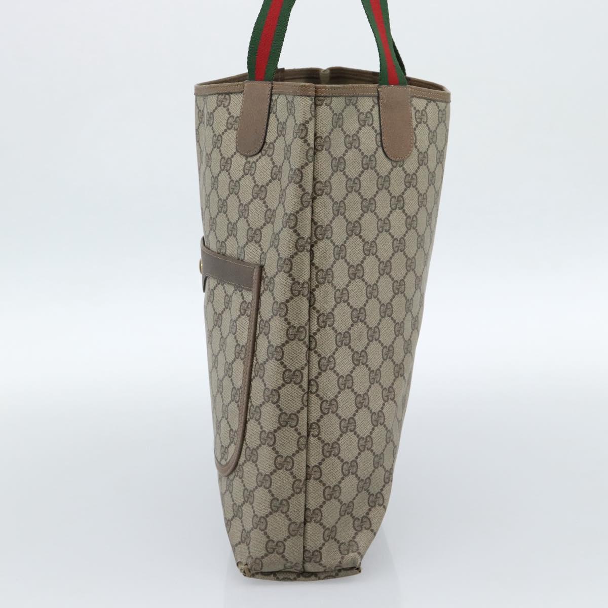GUCCI GG Supreme Web Sherry Line Tote Bag PVC Beige Red 39 02 003 Auth 183400 - Jerrillo image 5