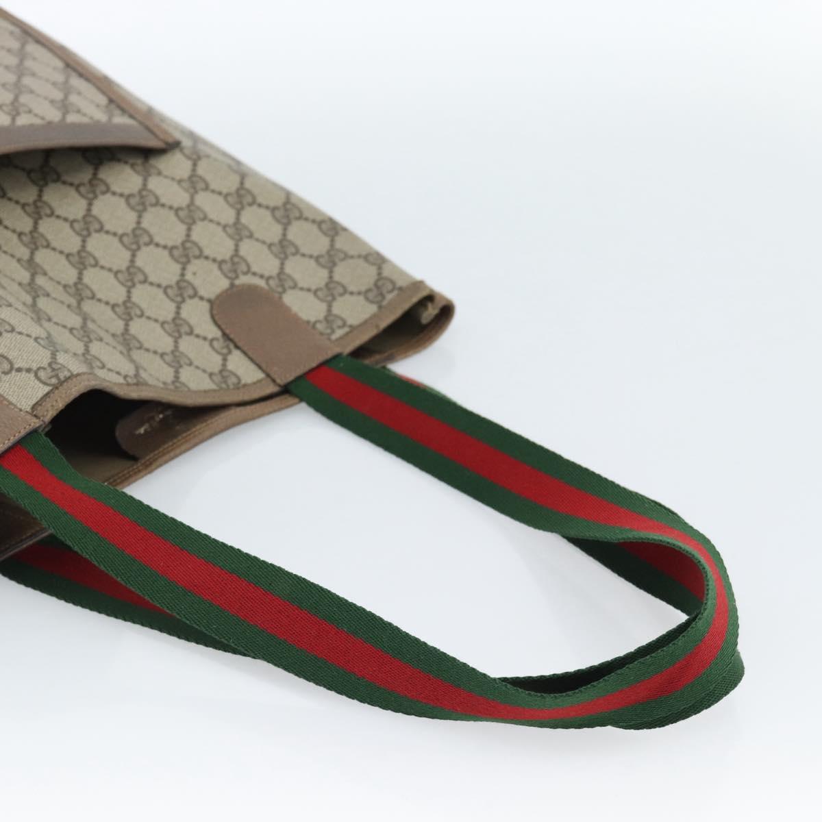 GUCCI GG Supreme Web Sherry Line Tote Bag PVC Beige Red 39 02 003 Auth 183400 - Jerrillo image 7