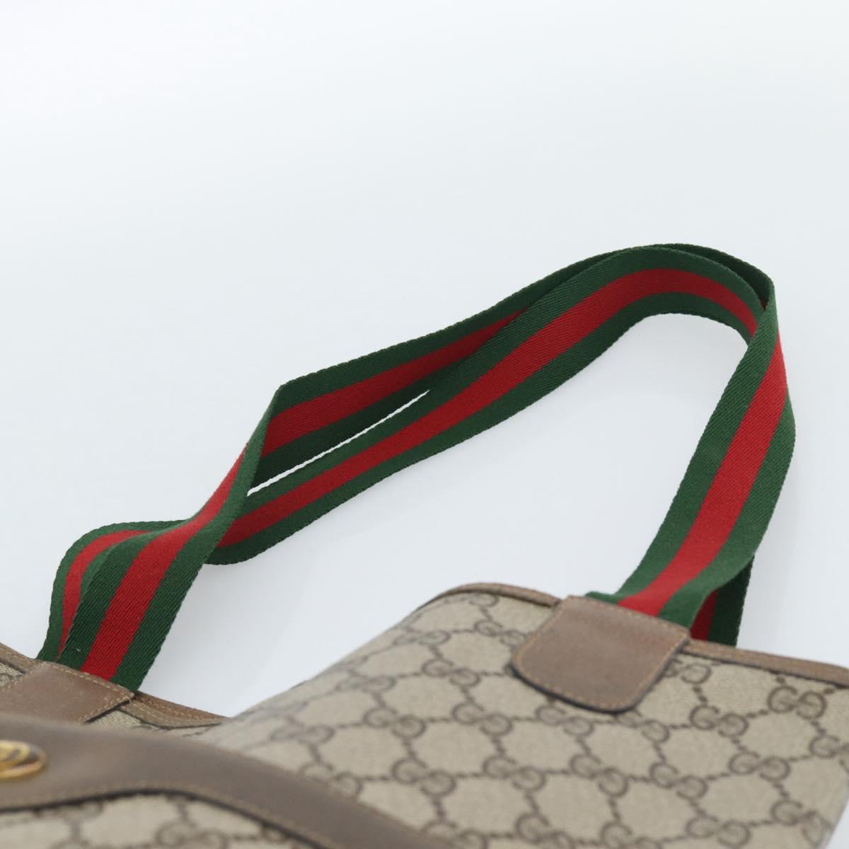 GUCCI GG Supreme Web Sherry Line Tote Bag PVC Beige Red 39 02 003 Auth 183400 - Jerrillo image 8