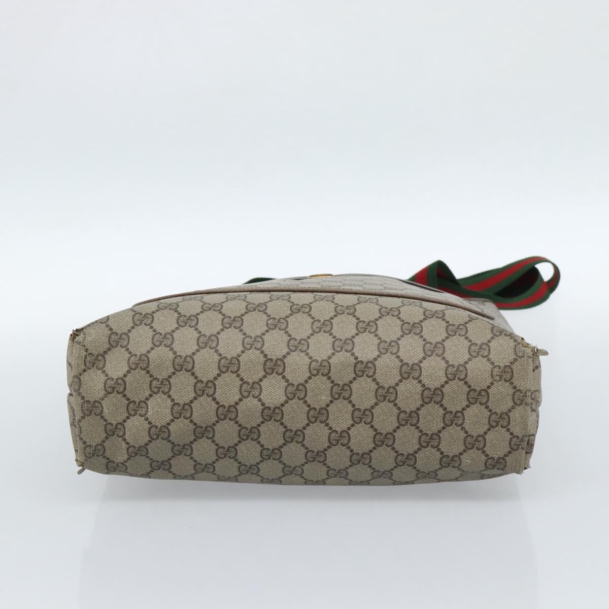 GUCCI GG Supreme Web Sherry Line Tote Bag PVC Beige Red 39 02 003 Auth 183400 - Jerrillo image 9