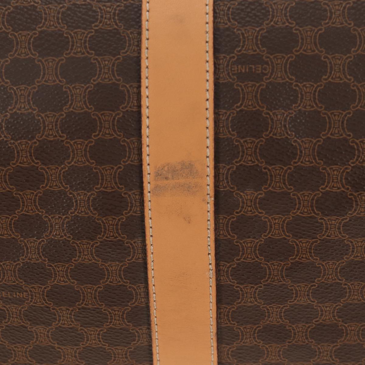 CELINE Macadam Canvas Boston Bag PVC Leather Brown Gold Auth 183419V - Jerrillo image 6