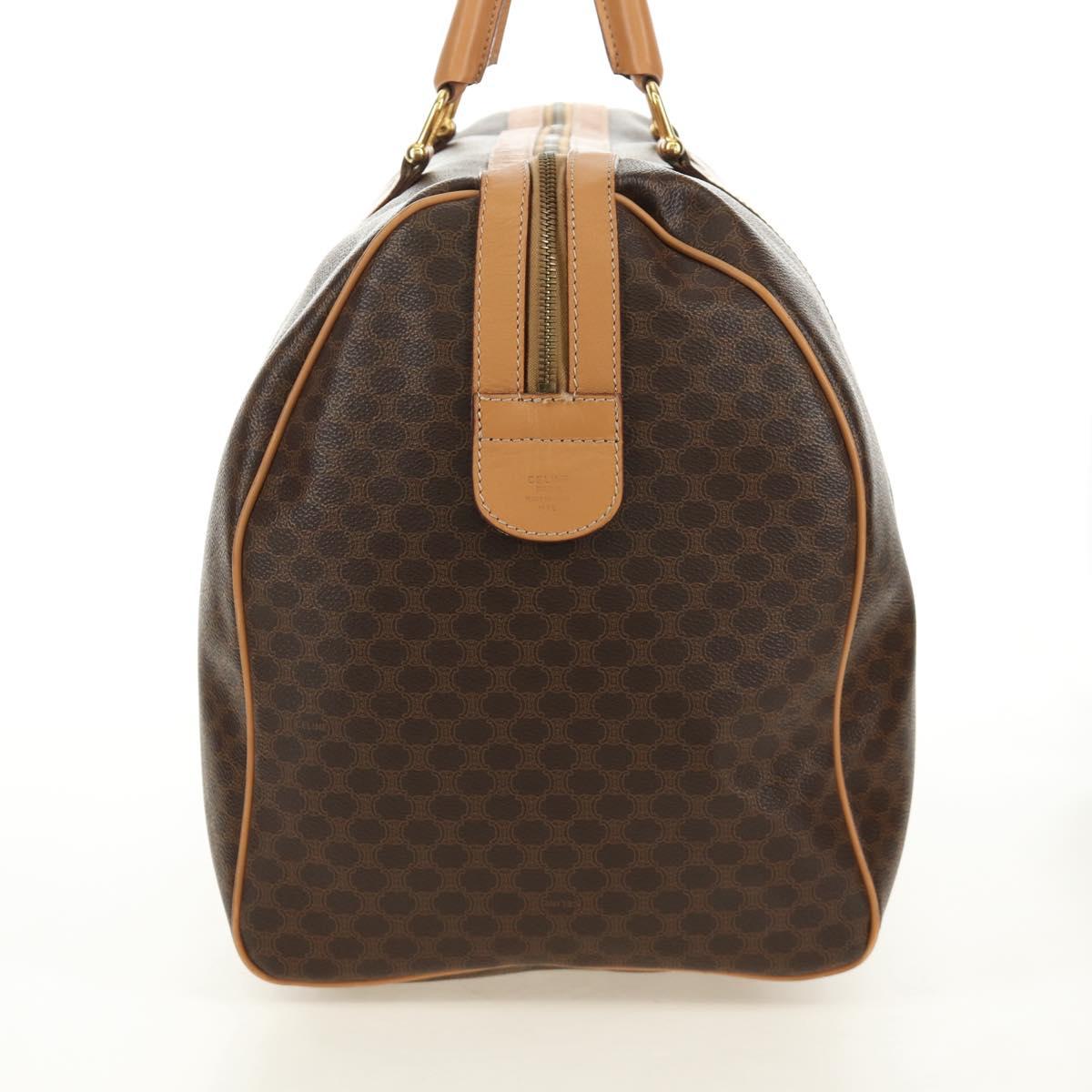 CELINE Macadam Canvas Boston Bag PVC Leather Brown Gold Auth 183419V - Jerrillo image 3