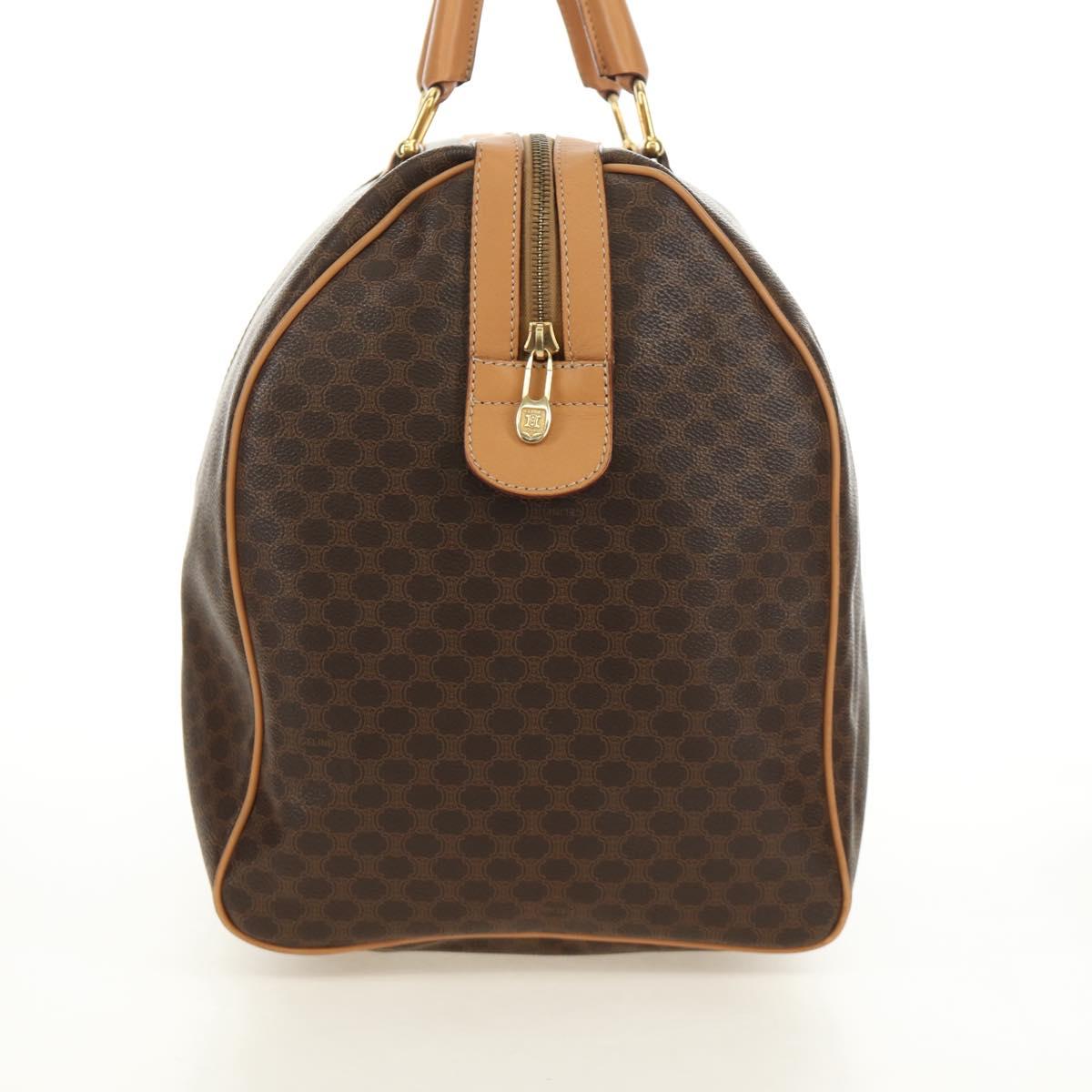 CELINE Macadam Canvas Boston Bag PVC Leather Brown Gold Auth 183419V - Jerrillo image 4