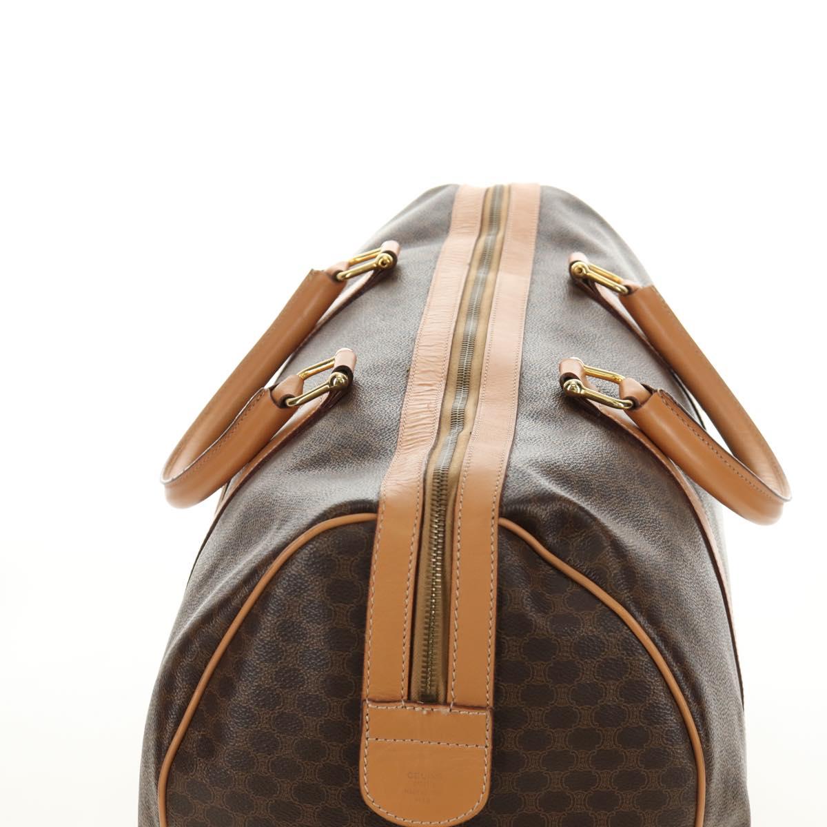 CELINE Macadam Canvas Boston Bag PVC Leather Brown Gold Auth 183419V - Jerrillo image 7