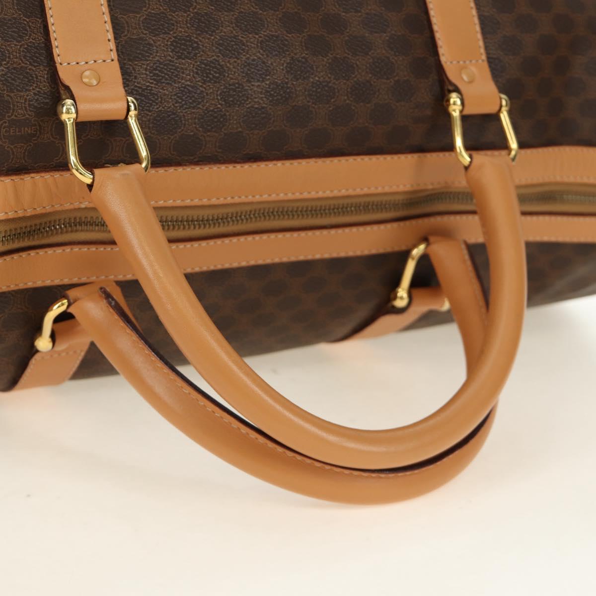 CELINE Macadam Canvas Boston Bag PVC Leather Brown Gold Auth 183419V - Jerrillo image 8