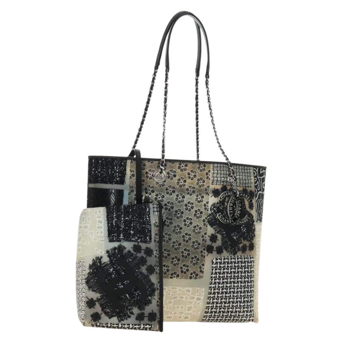 CHANEL Patchwork Tote Bag rubber Black Silver CC Auth 183715SAV - Jerrillo