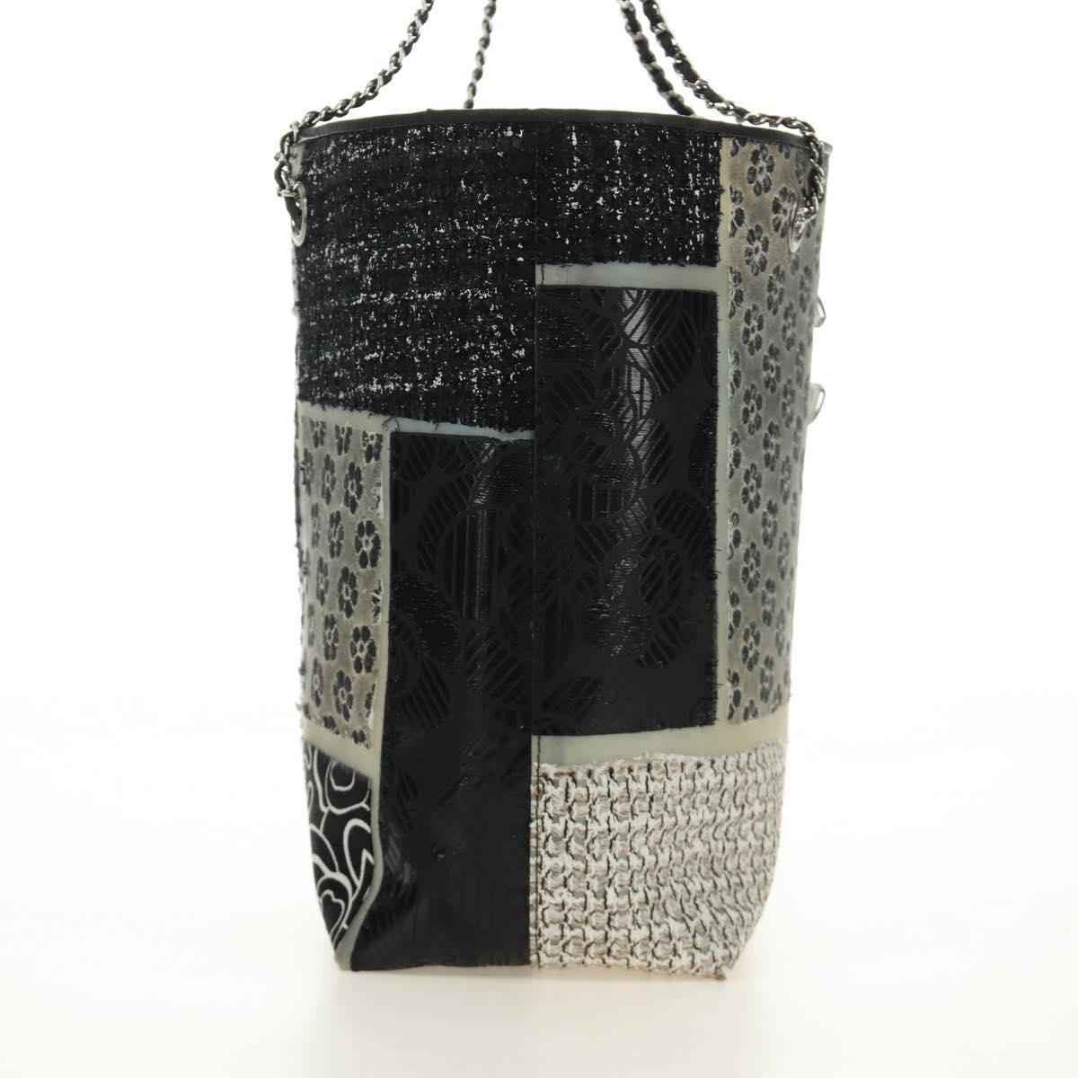 CHANEL Patchwork Tote Bag rubber Black Silver CC Auth 183715SAV - Jerrillo image 4