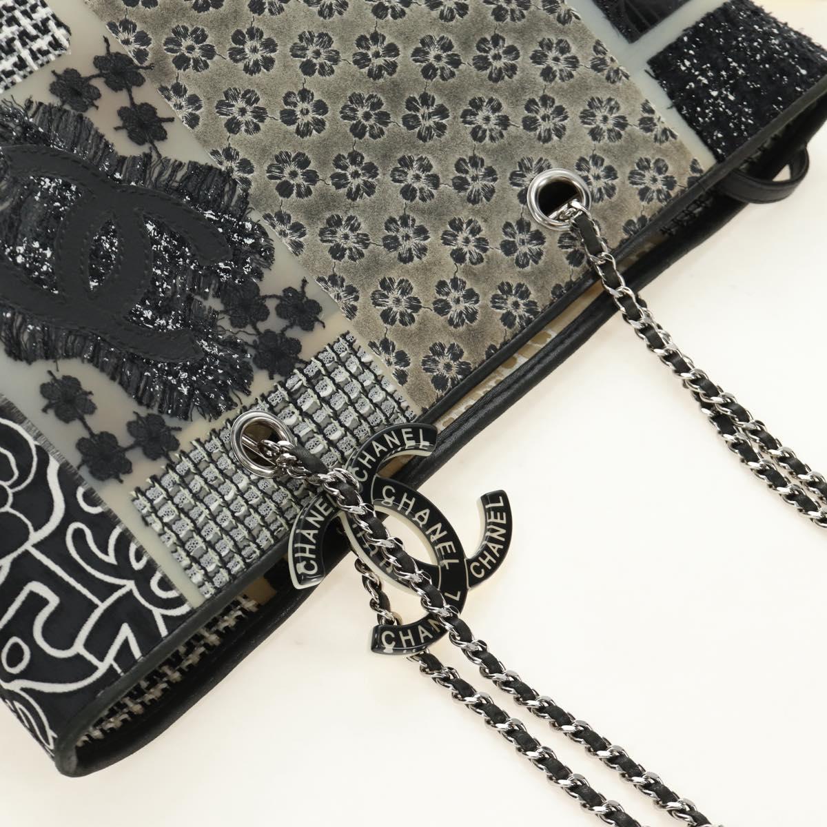 CHANEL Patchwork Tote Bag rubber Black Silver CC Auth 183715SAV - Jerrillo image 6