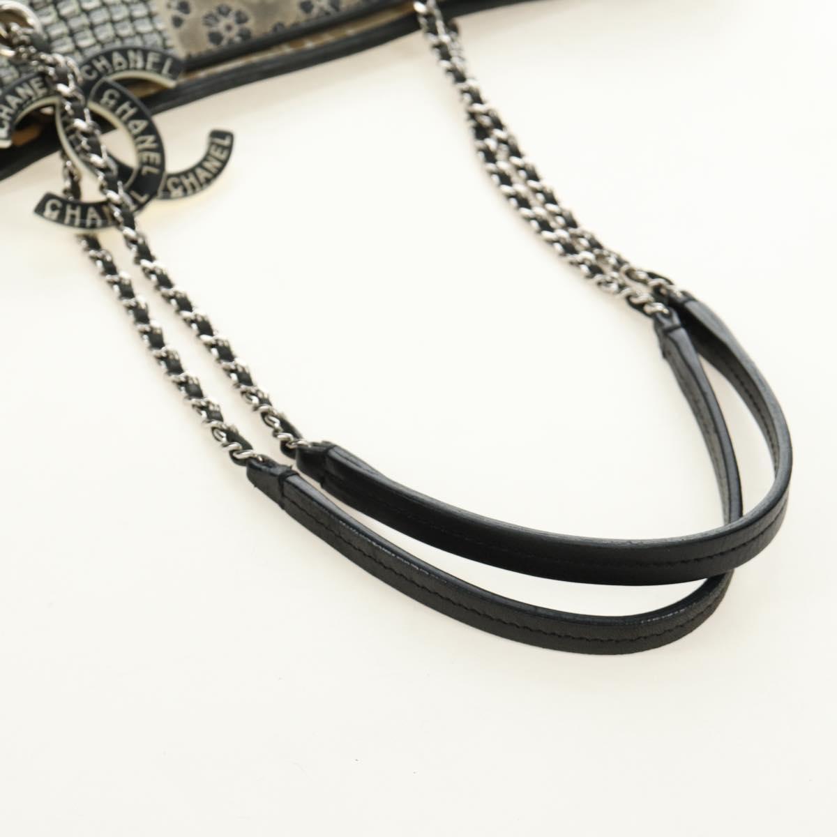 CHANEL Patchwork Tote Bag rubber Black Silver CC Auth 183715SAV - Jerrillo image 7