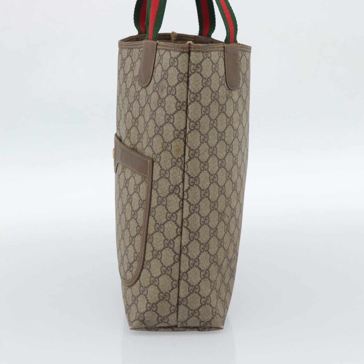 GUCCI GG Supreme Web Sherry Line Tote Bag PVC Beige Gold 002.58.6487 Auth 183720 - Jerrillo image 5