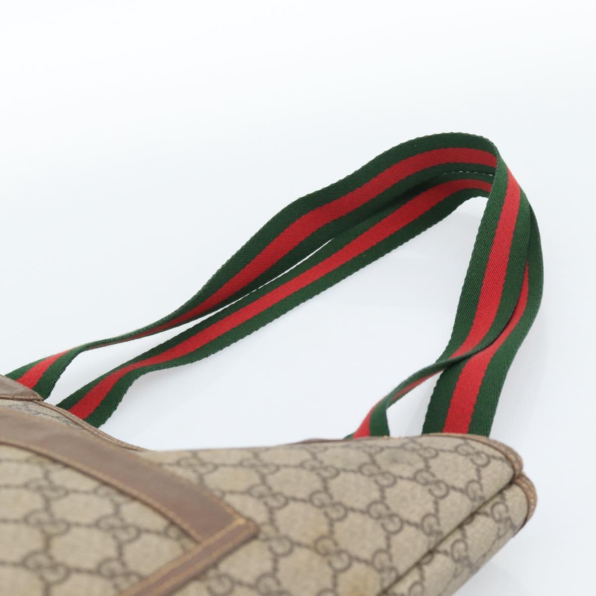 GUCCI GG Supreme Web Sherry Line Tote Bag PVC Beige Gold 002.58.6487 Auth 183720 - Jerrillo image 8