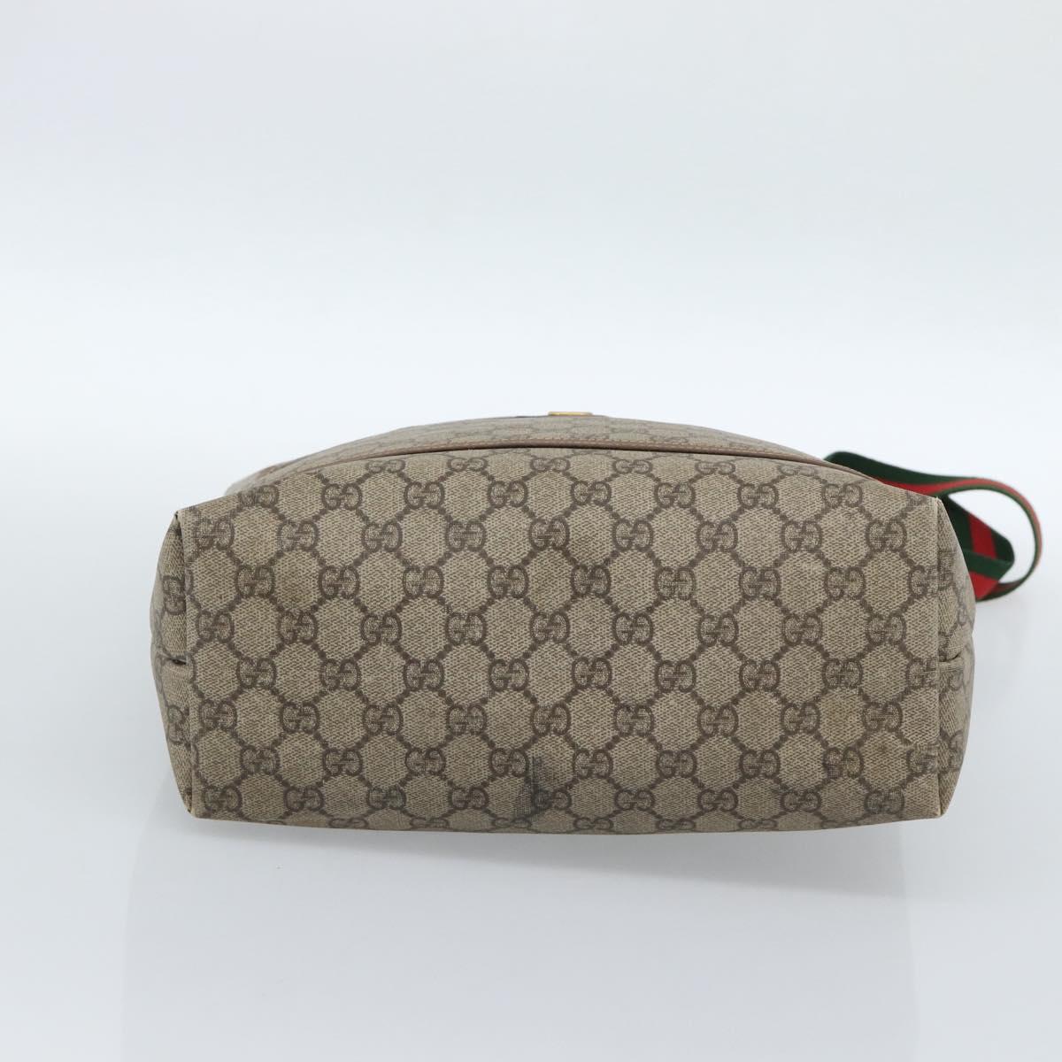 GUCCI GG Supreme Web Sherry Line Tote Bag PVC Beige Gold 002.58.6487 Auth 183720 - Jerrillo image 9