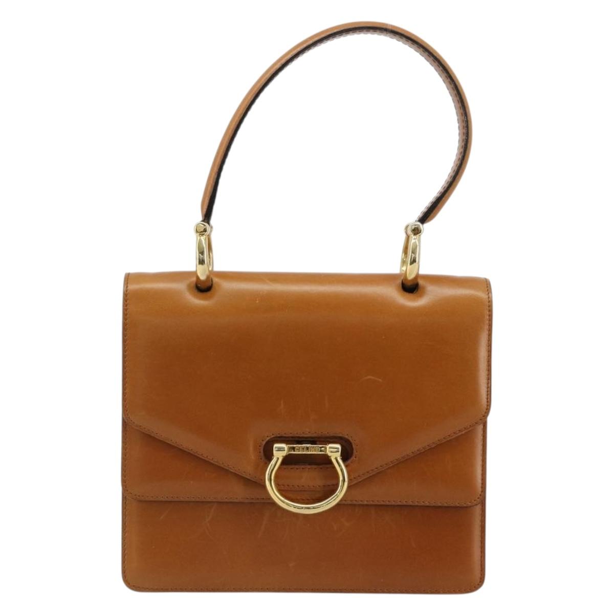 CELINE Hand Bag Leather Beige Gold Auth 183777 - Jerrillo image 2