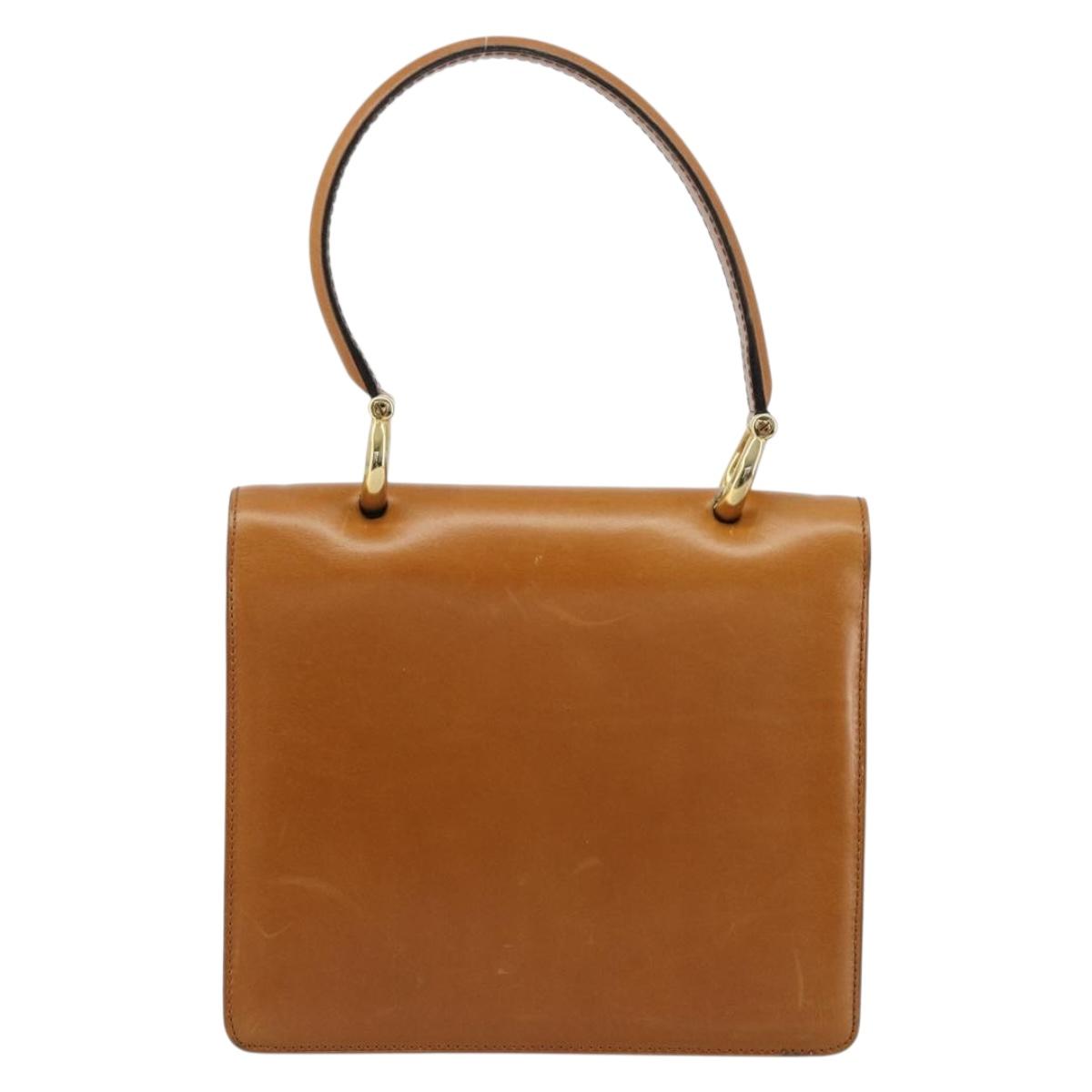 CELINE Hand Bag Leather Beige Gold Auth 183777 - Jerrillo image 3