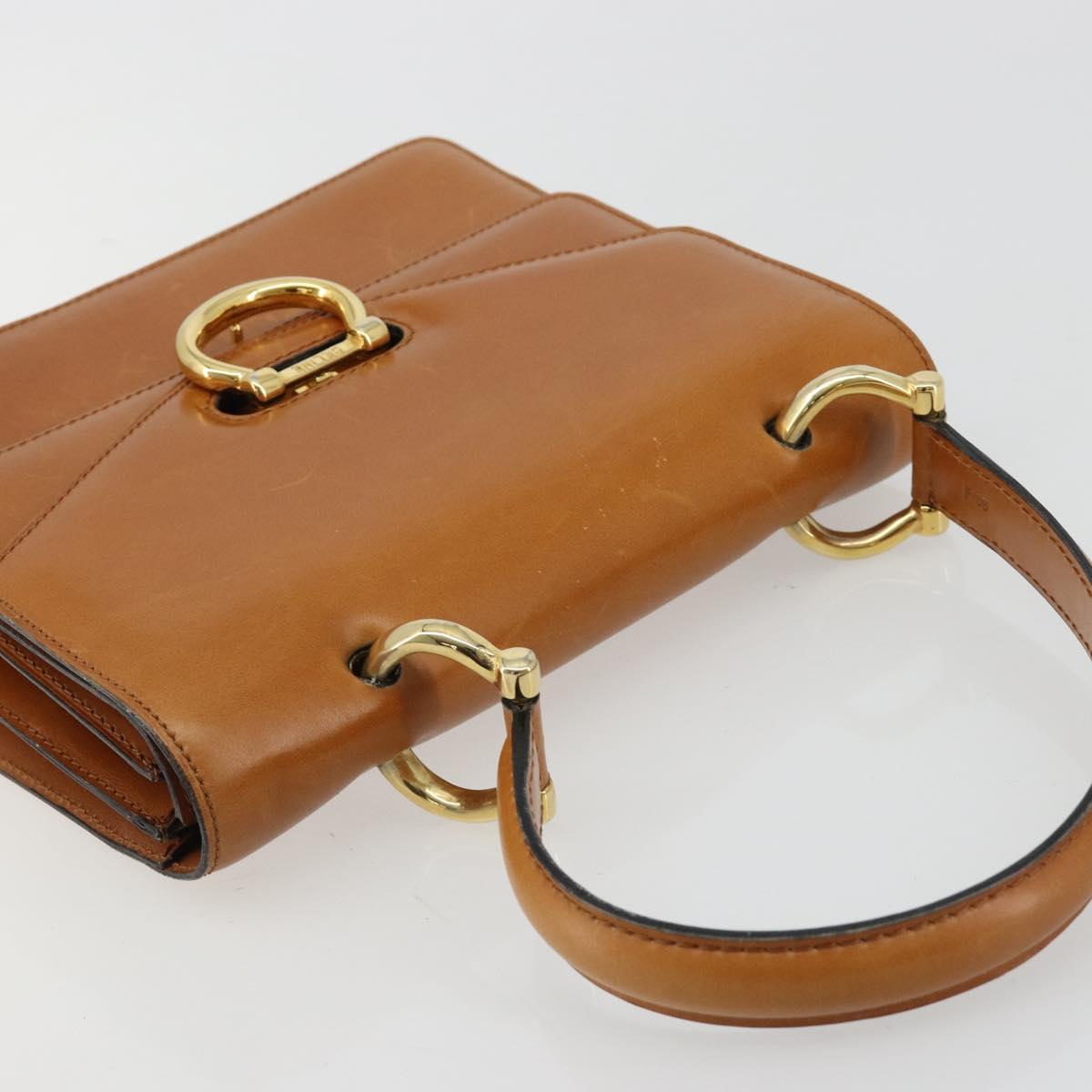 CELINE Hand Bag Leather Beige Gold Auth 183777 - Jerrillo image 6
