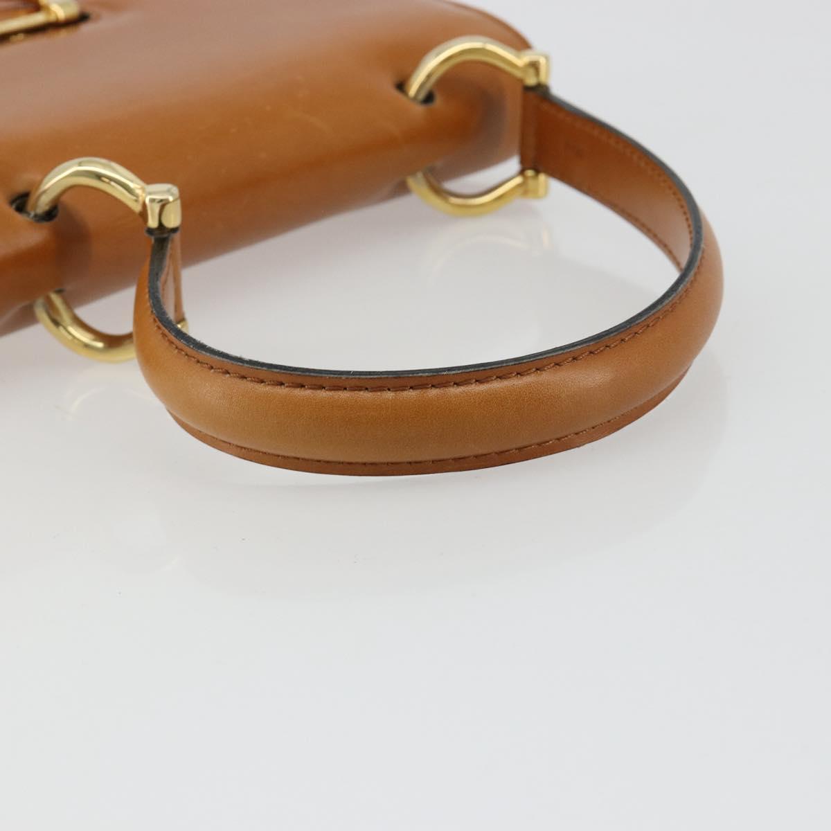 CELINE Hand Bag Leather Beige Gold Auth 183777 - Jerrillo image 7
