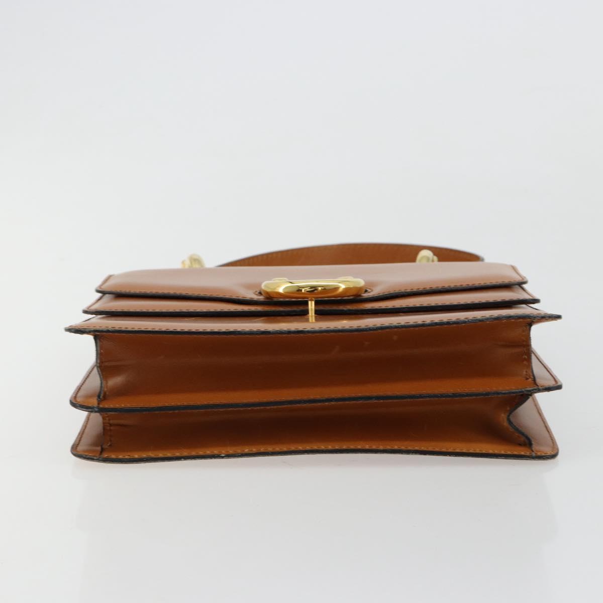 CELINE Hand Bag Leather Beige Gold Auth 183777 - Jerrillo image 9