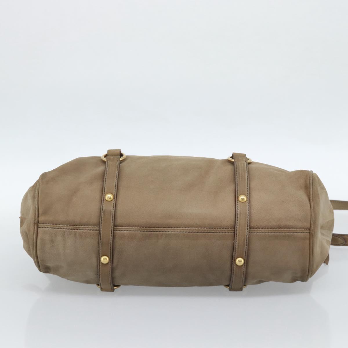 Miu Miu Hand Bag Suede 2way Beige Gold Auth 183865V - Jerrillo image 5
