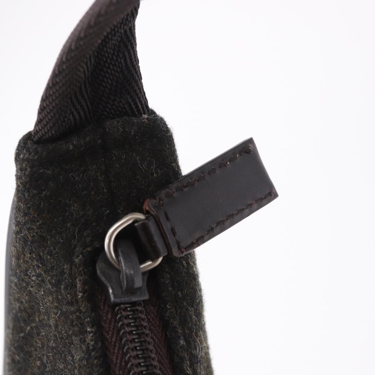 PRADA PRADA Sports Hand Pouch Wool Khaki Silver Auth 183889A - Jerrillo image 8