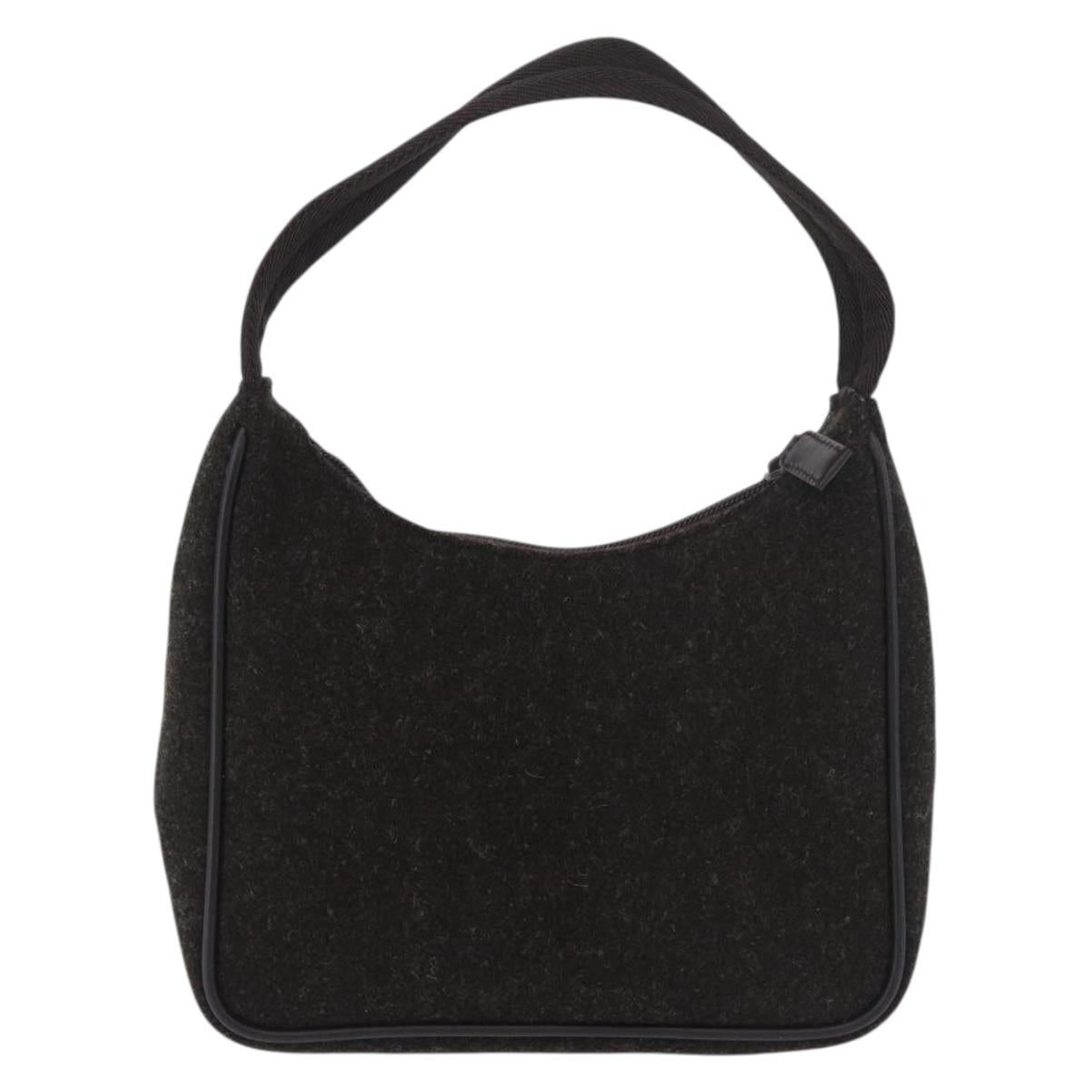 PRADA PRADA Sports Hand Pouch Wool Khaki Silver Auth 183889A - Jerrillo image 2