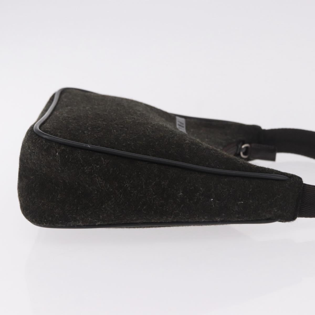 PRADA PRADA Sports Hand Pouch Wool Khaki Silver Auth 183889A - Jerrillo image 3