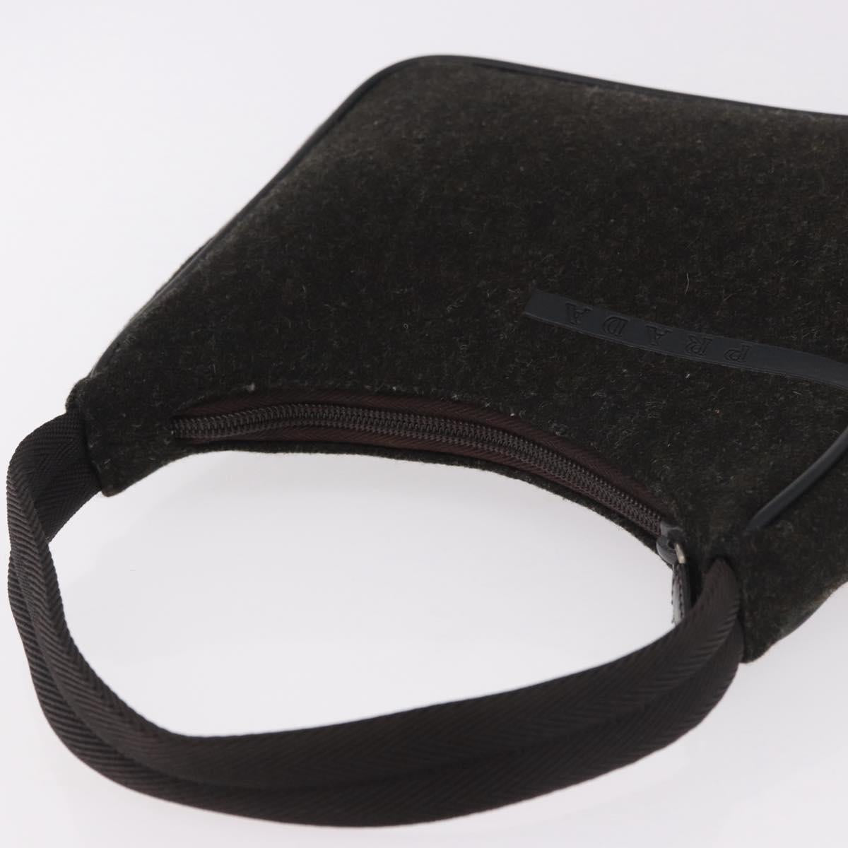 PRADA PRADA Sports Hand Pouch Wool Khaki Silver Auth 183889A - Jerrillo image 6