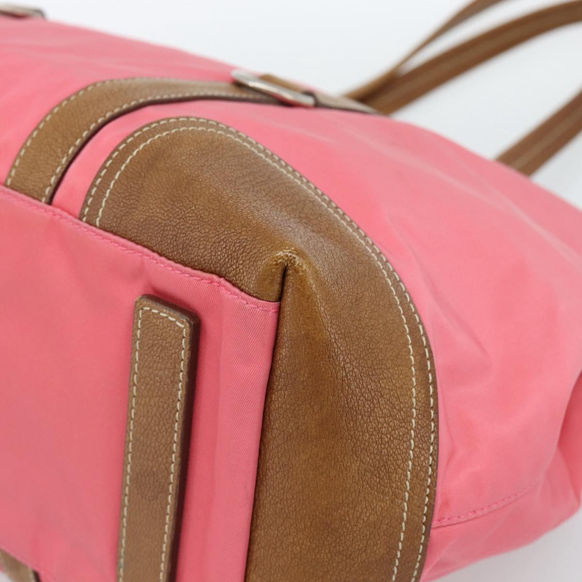 PRADA Tote Bag Leather Nylon Pink Silver Auth 183896V - Jerrillo image 9