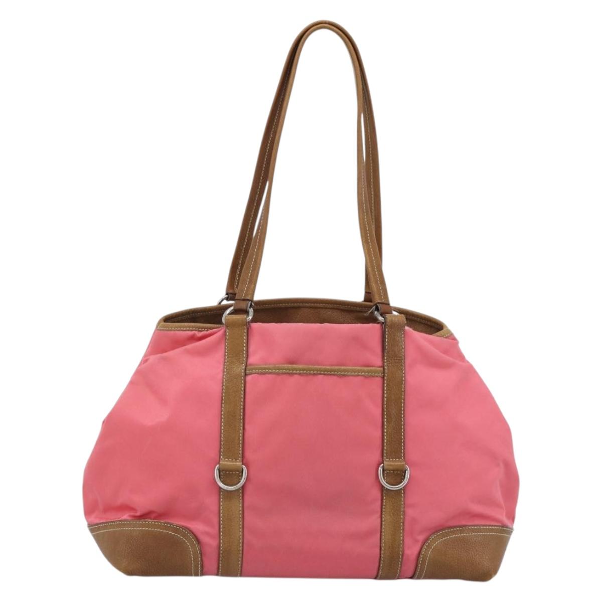 PRADA Tote Bag Leather Nylon Pink Silver Auth 183896V - Jerrillo image 2