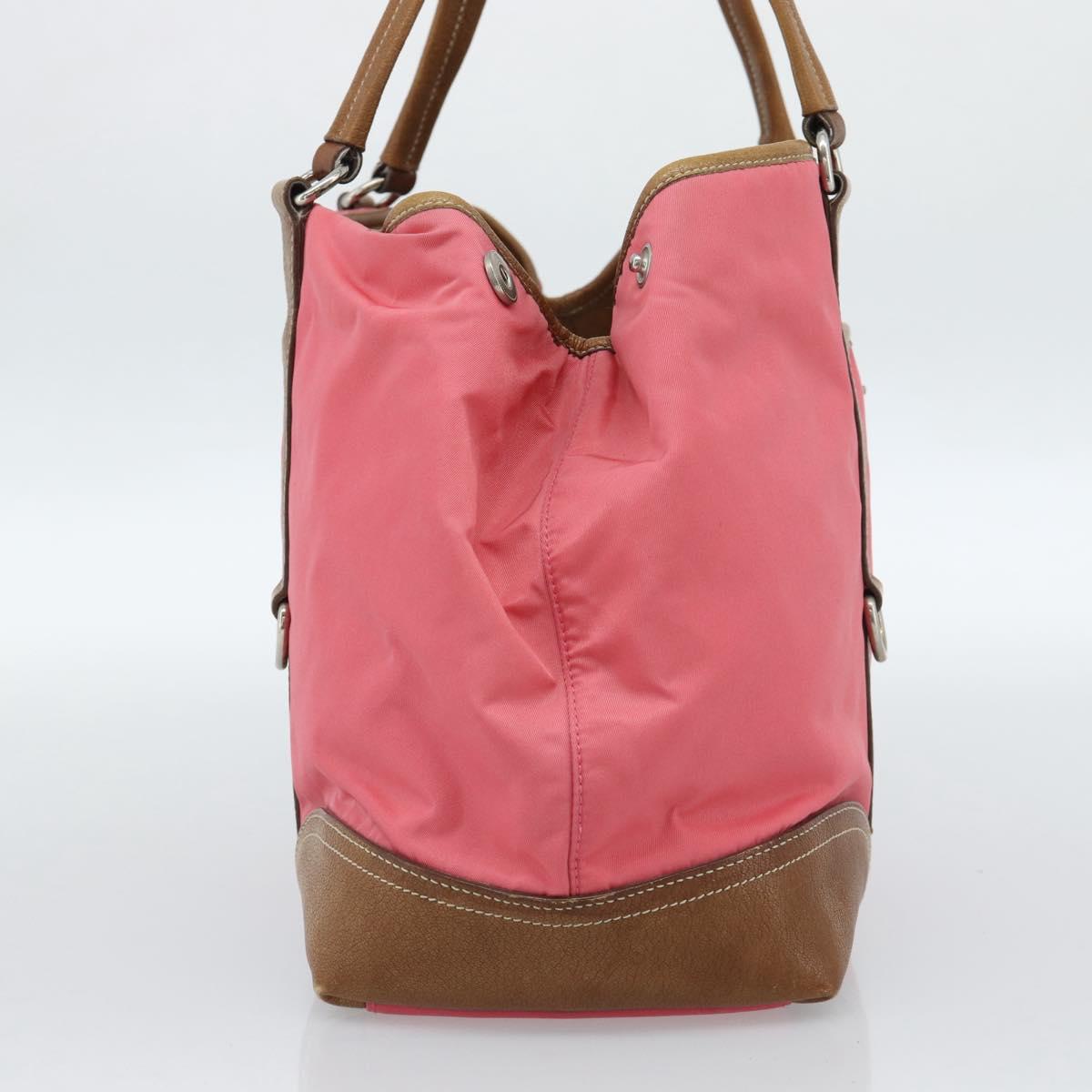 PRADA Tote Bag Leather Nylon Pink Silver Auth 183896V - Jerrillo image 3