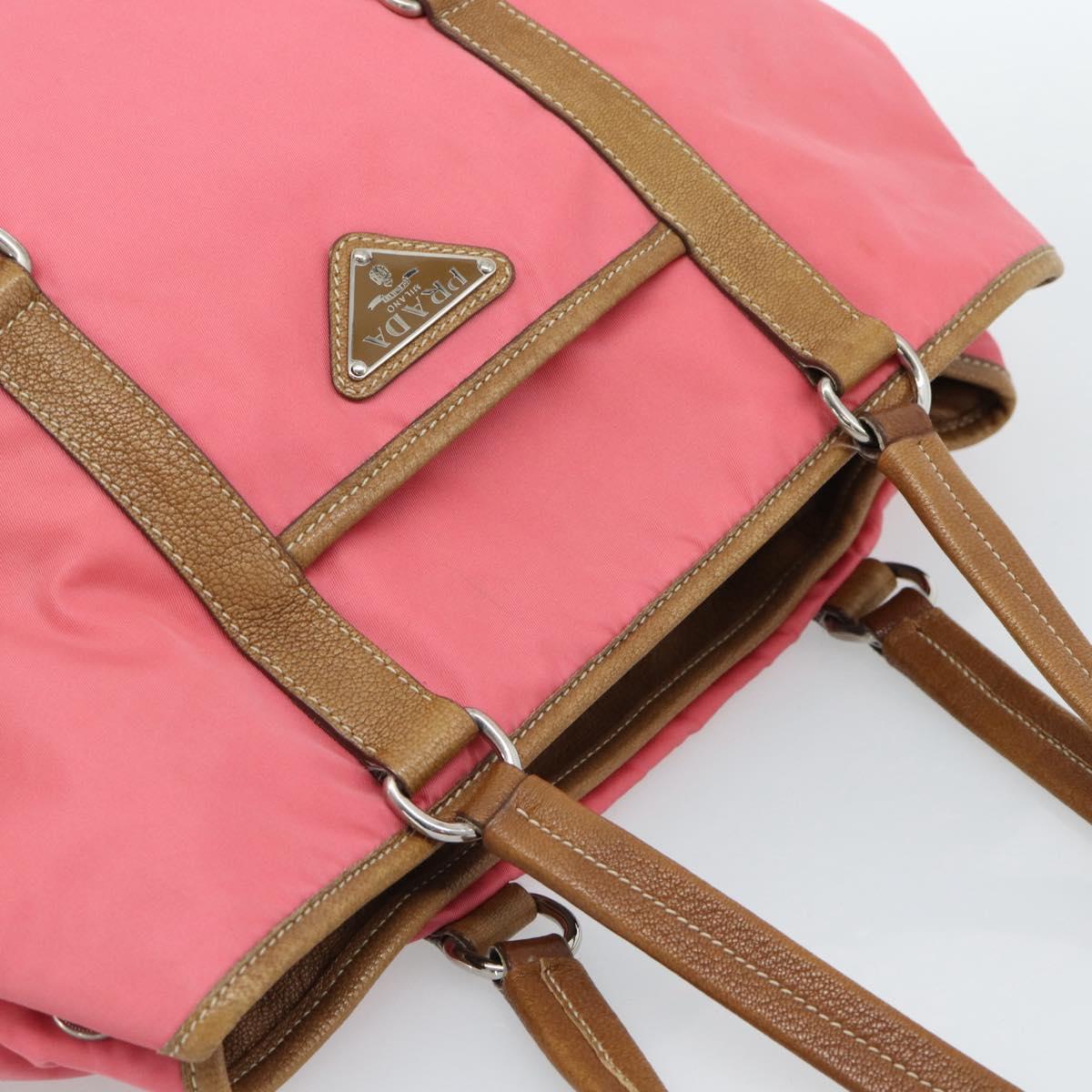 PRADA Tote Bag Leather Nylon Pink Silver Auth 183896V - Jerrillo image 6