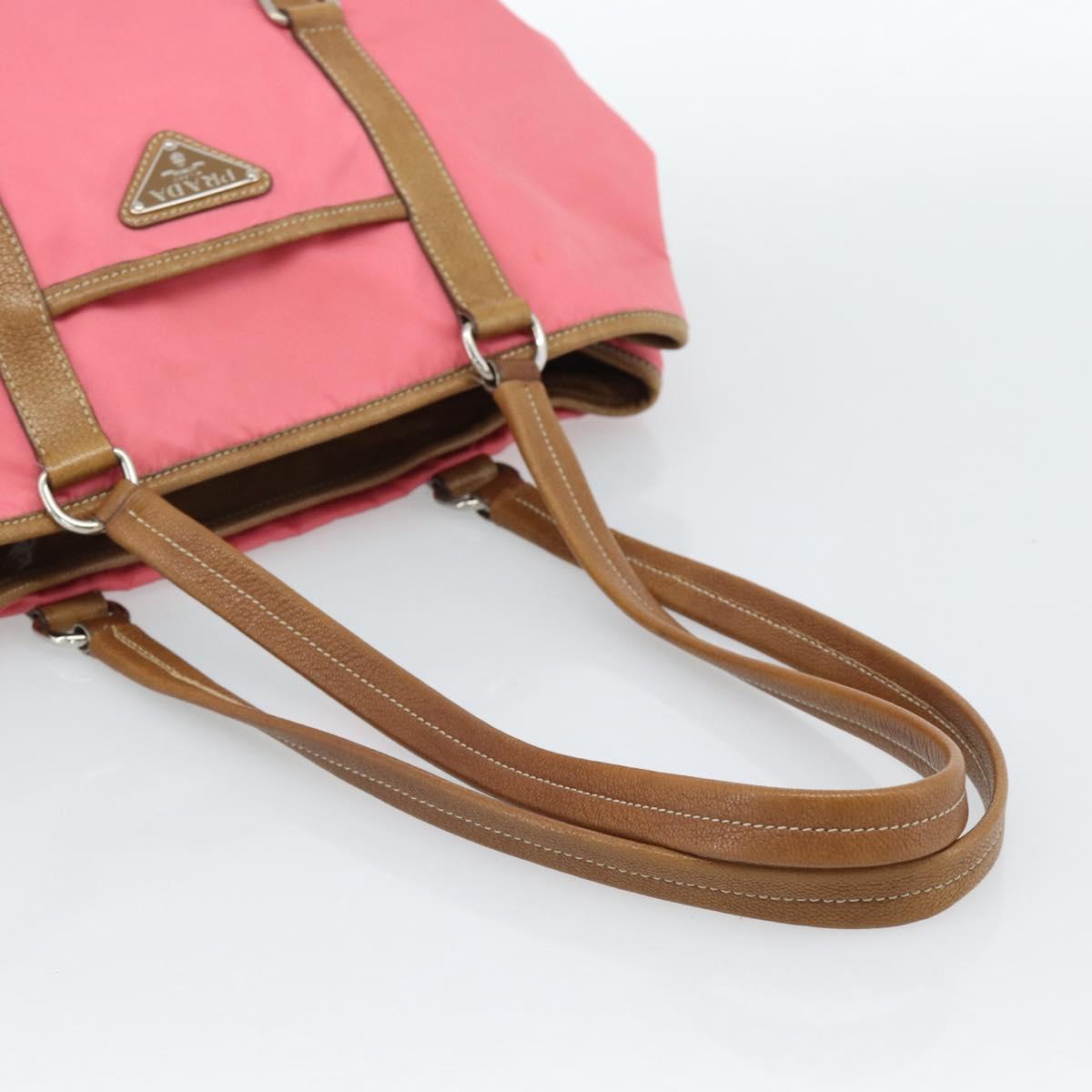 PRADA Tote Bag Leather Nylon Pink Silver Auth 183896V - Jerrillo image 7