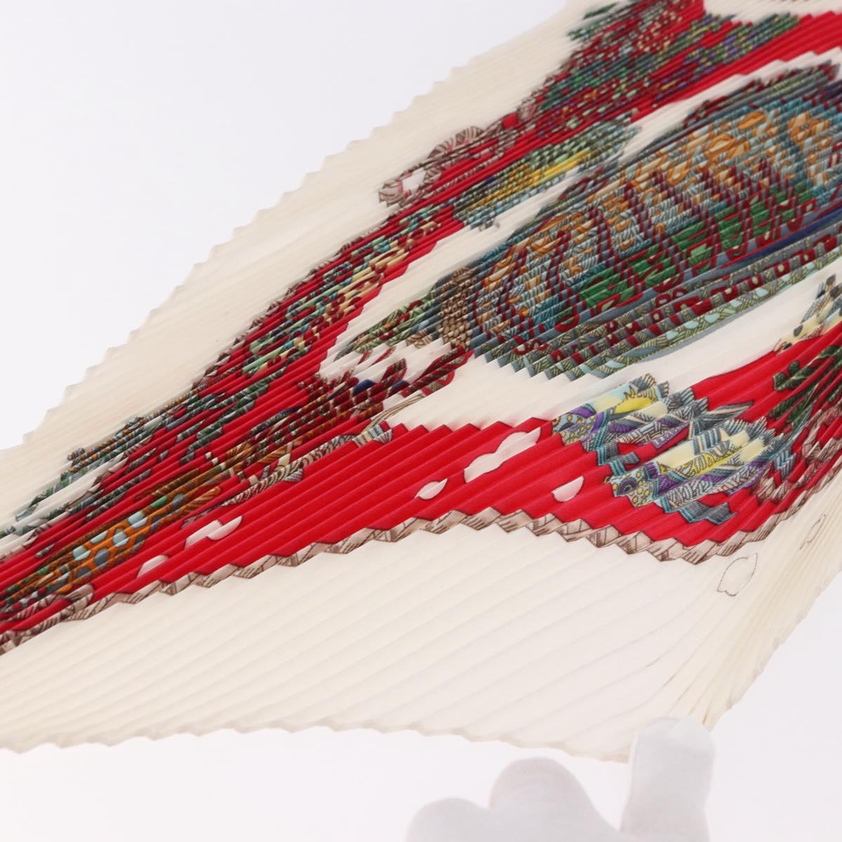 HERMES Pleated Carre Scarf Silk White Auth 184041 - Jerrillo image 3