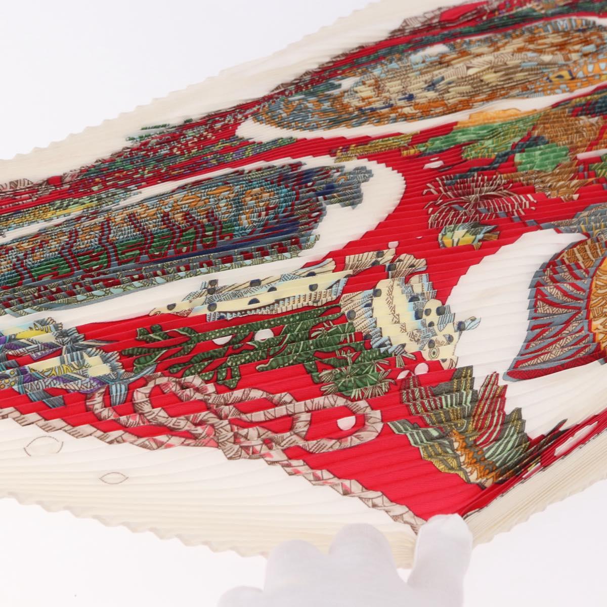 HERMES Pleated Carre Scarf Silk White Auth 184041 - Jerrillo image 4