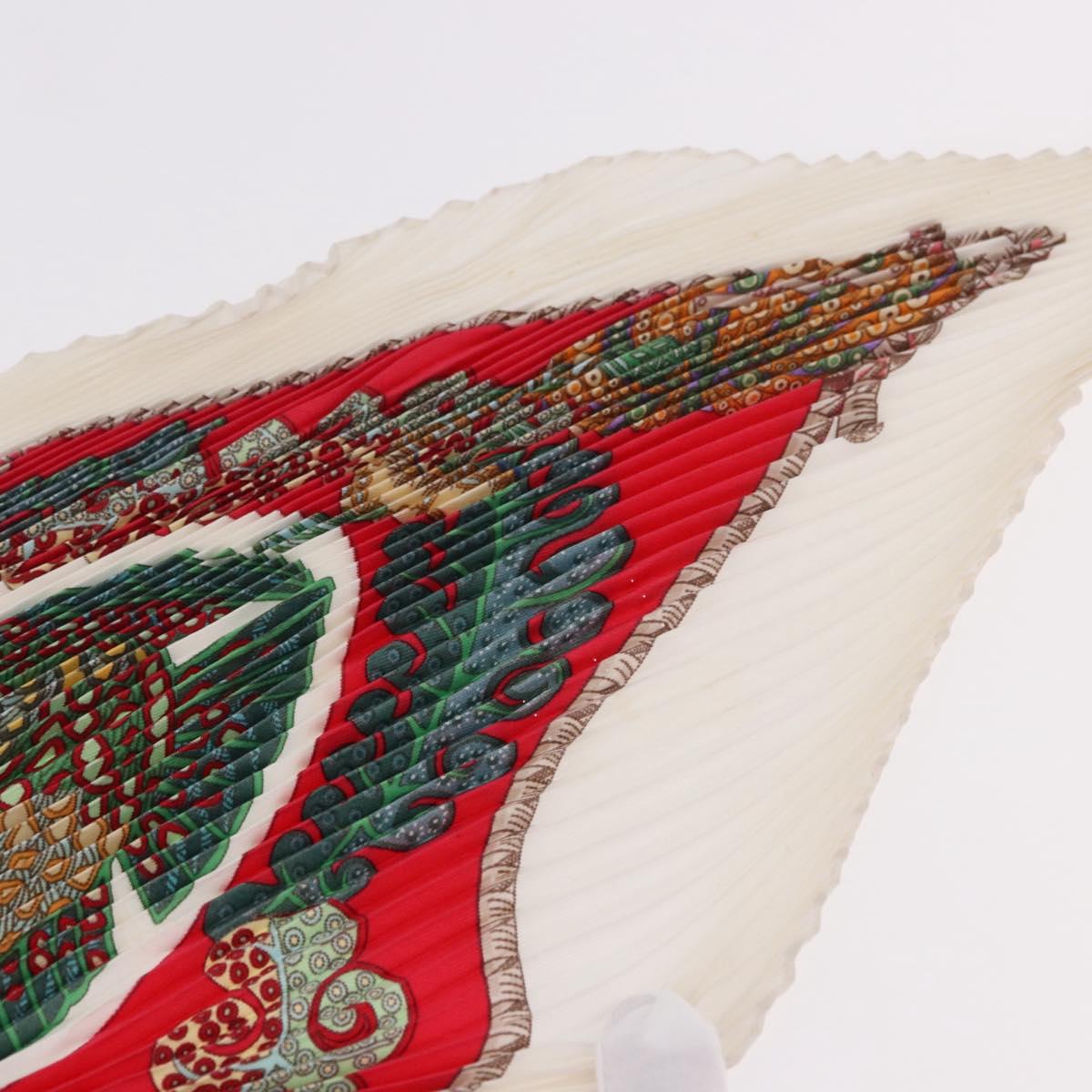 HERMES Pleated Carre Scarf Silk White Auth 184041 - Jerrillo image 7